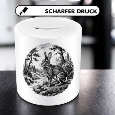 Spardose mit dem Motiv Hase in der Wildnis - Ansicht 5