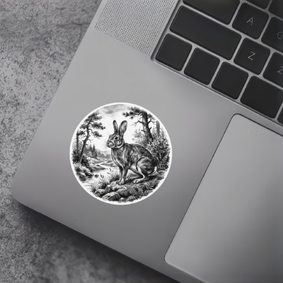 Hase in der Wildnis Aufkleber Bunt - Ansicht 7
