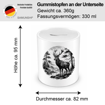 Spardose mit dem Motiv Hirsch in der Wildnis - Ansicht 2