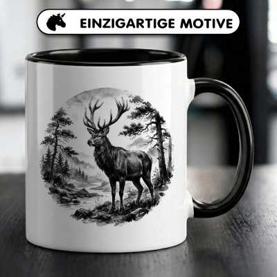 Tasse mit dem Motiv Hirsch in der Wildnis - Ansicht 3