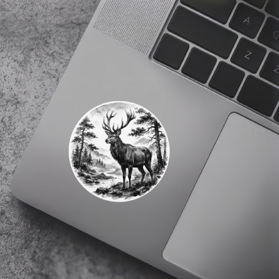 Hirsch in der Wildnis Aufkleber Bunt - Ansicht 7