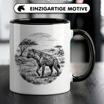 Tasse mit dem Motiv Hy�ne in der Wildnis - Ansicht 3