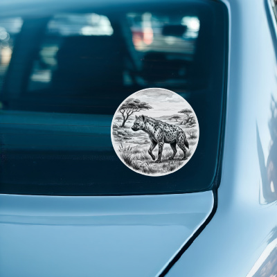 Hy�ne in der Wildnis Aufkleber Bunt - Ansicht 3