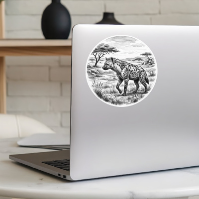 Hy�ne in der Wildnis Aufkleber Bunt - Ansicht 5