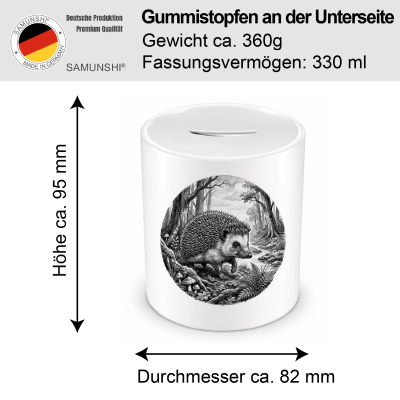 Spardose mit dem Motiv Igel in der Wildnis - Ansicht 2