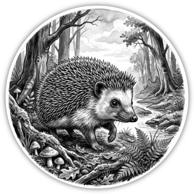 Wandtattoo  Igel in der Wildnis 