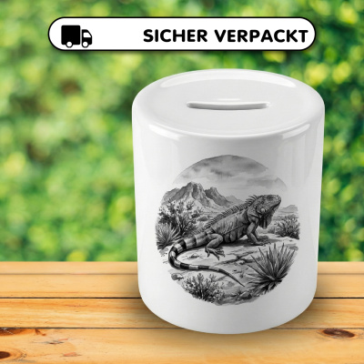 Spardose mit dem Motiv Leguan in der Wildnis - Ansicht 4