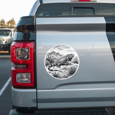 Leguan in der Wildnis Aufkleber Bunt - Ansicht 2