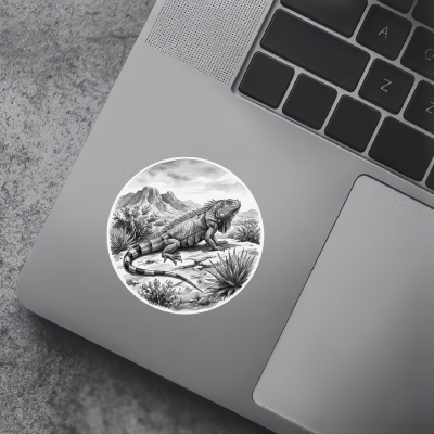 Leguan in der Wildnis Aufkleber Bunt - Ansicht 7