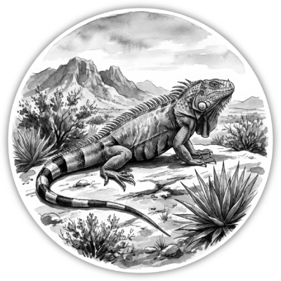 Leguan in der Wildnis Aufkleber Bunt