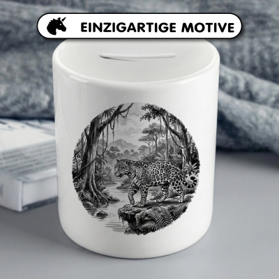 Spardose mit dem Motiv Jaguar in der Wildnis - Ansicht 3