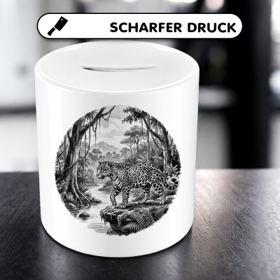 Spardose mit dem Motiv Jaguar in der Wildnis - Ansicht 5