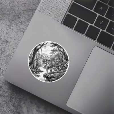 Jaguar in der Wildnis Aufkleber Bunt - Ansicht 7