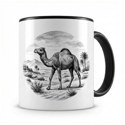 Tasse mit dem Motiv Kamel in der Wildnis