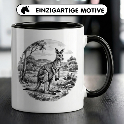 Tasse mit dem Motiv K�nguru in der Wildnis - Ansicht 3