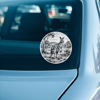 K�nguru in der Wildnis Aufkleber Bunt - Ansicht 3