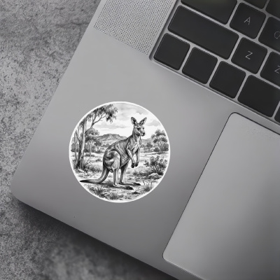 K�nguru in der Wildnis Aufkleber Bunt - Ansicht 7