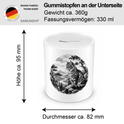 Spardose mit dem Motiv Katze in der Wildnis - Ansicht 2