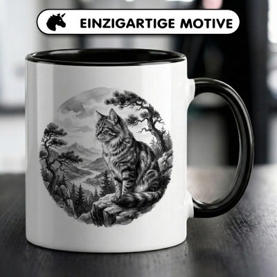 Tasse mit dem Motiv Katze in der Wildnis - Ansicht 3