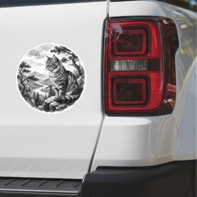 Katze in der Wildnis Aufkleber Bunt - Ansicht 2