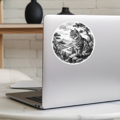 Katze in der Wildnis Aufkleber Bunt - Ansicht 5