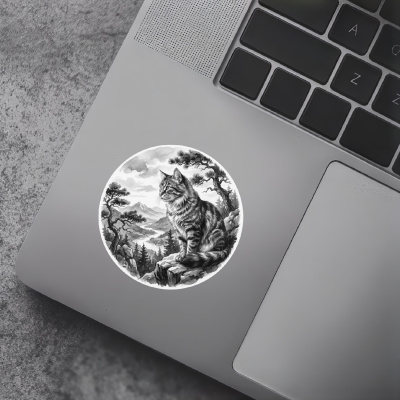 Katze in der Wildnis Aufkleber Bunt - Ansicht 7