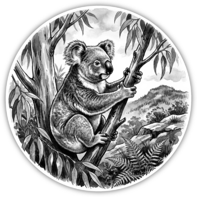 Koala in der Wildnis Aufkleber Bunt