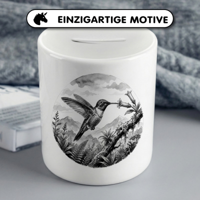 Spardose mit dem Motiv Kolibri in der Wildnis - Ansicht 3