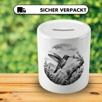 Spardose mit dem Motiv Kolibri in der Wildnis - Ansicht 4