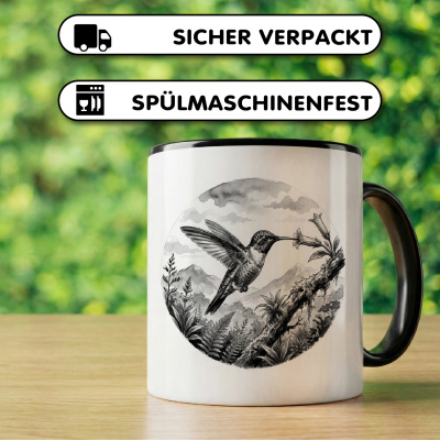 Tasse mit dem Motiv Kolibri in der Wildnis - Ansicht 4
