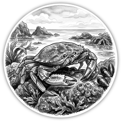 Krabbe in der Wildnis Aufkleber Bunt