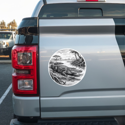 Krokodil in der Wildnis Aufkleber Bunt - Ansicht 2