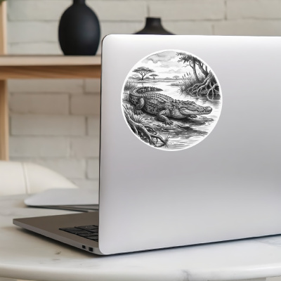 Krokodil in der Wildnis Aufkleber Bunt - Ansicht 5