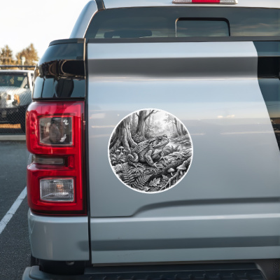 Kr�te in der Wildnis Aufkleber Bunt - Ansicht 2