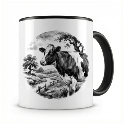Tasse mit dem Motiv Kuh auf Weide