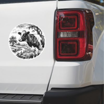 Kuh auf Weide Aufkleber Bunt - Ansicht 2