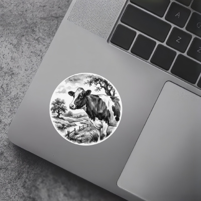 Kuh auf Weide Aufkleber Bunt - Ansicht 7