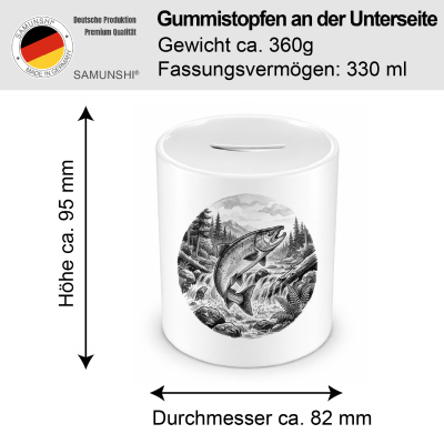 Spardose mit dem Motiv Lachs in der Wildnis - Ansicht 2