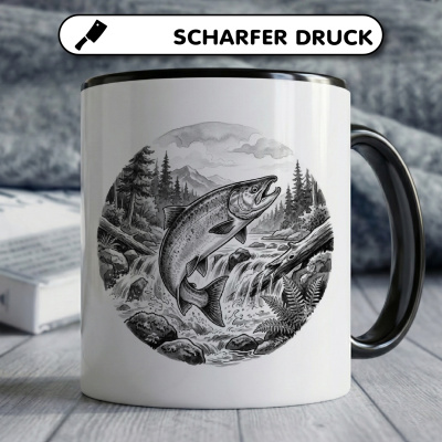 Tasse mit dem Motiv Lachs in der Wildnis - Ansicht 5