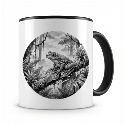 Tasse mit dem Motiv Laubfrosch in der Wildnis