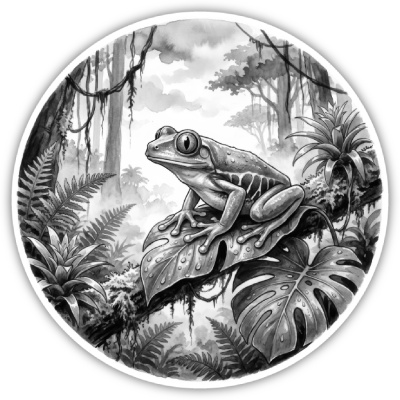 Laubfrosch in der Wildnis Aufkleber Bunt