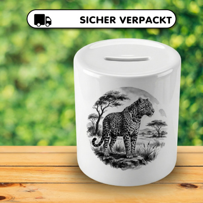 Spardose mit dem Motiv Leopard in der Wildnis - Ansicht 4