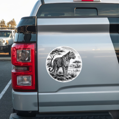 Leopard in der Wildnis Aufkleber Bunt - Ansicht 2