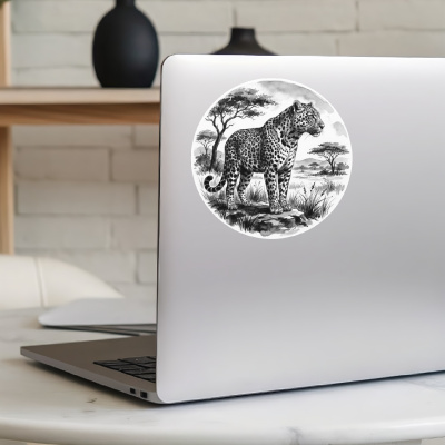 Leopard in der Wildnis Aufkleber Bunt - Ansicht 5