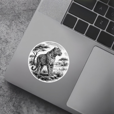 Leopard in der Wildnis Aufkleber Bunt - Ansicht 7