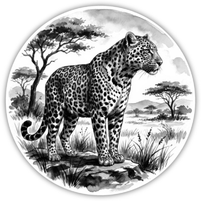 Leopard in der Wildnis Aufkleber Bunt