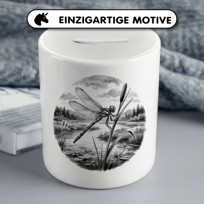 Spardose mit dem Motiv Libelle in der Wildnis - Ansicht 3