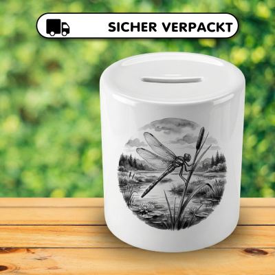 Spardose mit dem Motiv Libelle in der Wildnis - Ansicht 4