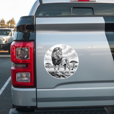 L�we in der Wildnis Aufkleber Bunt - Ansicht 2