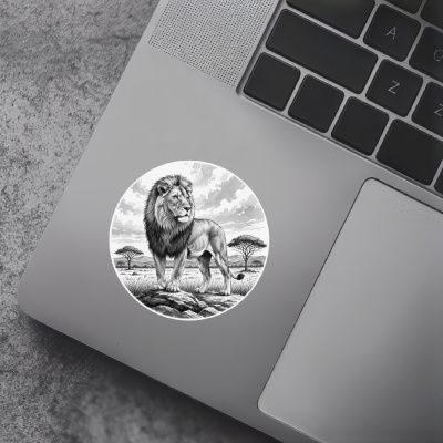 L�we in der Wildnis Aufkleber Bunt - Ansicht 7